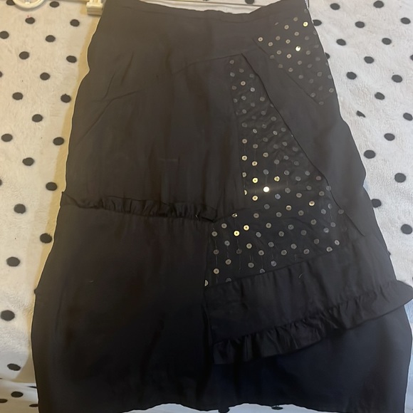 Martine Sitbon A line/slim fit sequin designer skirt slim fit 80s fringe - Picture 6 of 6